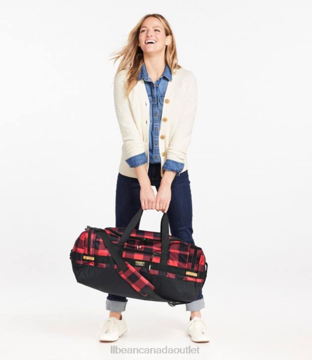 Accessories Black/Red Buffalo H8XZ2435 Mountain Classic Cordura Duffle Print Unisex L.L.Bean - Image 5