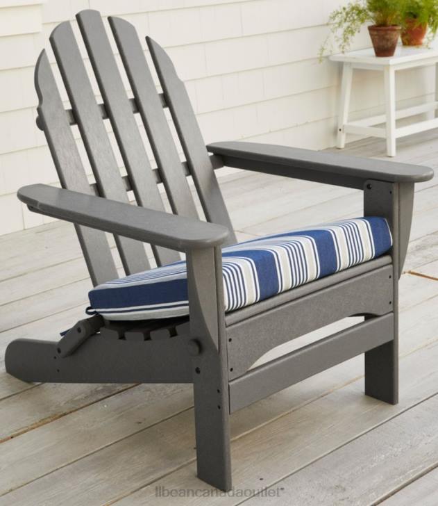 Backyard & Patio Navy/Gray Multi H8XZ2618 Casco Bay Adirondack Chair Seat Cushion Stripe Unisex L.L.Bean - Image 2