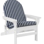 Backyard & Patio Navy/Natural H8XZ5567 Casco Bay Adirondack Chair Seat and Back Cushion Stripe Unisex L.L.Bean