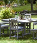 Backyard & Patio Slate Gray H8XZ6385 All-Weather Farmhouse Table Square 8-Person Unisex L.L.Bean - Image 2