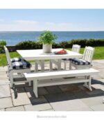 Backyard & Patio Slate Gray H8XZ6385 All-Weather Farmhouse Table Square 8-Person Unisex L.L.Bean - Image 3