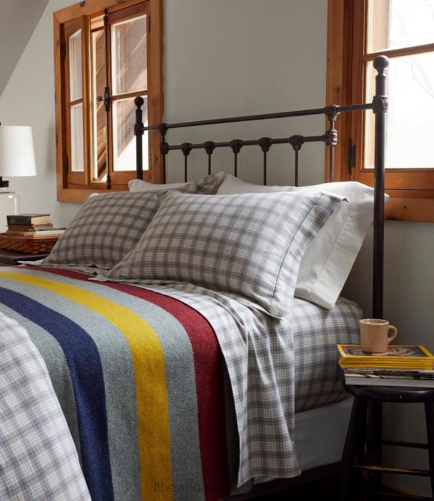 Bedding Antique Dress Stewart H8XZ5521 Heritage Chamois Flannel Sheet Collection Plaid Unisex L.L.Bean - Image 5