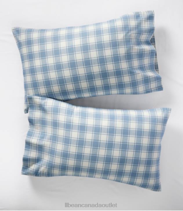 bedding_bay_blue_bone_h8xz5609_ultrasoft_comfort_flannel_pillowcases_check_set_of_two_unisex_l_l_bean.jpg Bedding Bay Blue/Bone H8XZ5609 Ultrasoft Comfort Flannel Pillowcases Check Set of Two Unisex L.L.Bean - Image 1