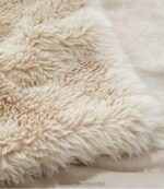Bedding Cream H8XZ2575 Faux Fur Throw Unisex L.L.Bean - Image 2