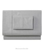 Bedding Gray Heather H8XZ4409 Organic Cotton Percale Sheet Collection Unisex L.L.Bean