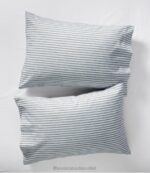 Bedding Mariner Blue H8XZ2692 Ultrasoft Comfort Flannel Pillowcases Stripe Set of Two Unisex L.L.Bean