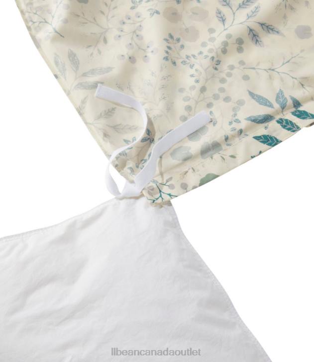 Bedding White/Floral H8XZ4559 280-Thread-Count Pima Cotton Percale Comforter Cover Collection Print Unisex L.L.Bean - Image 2