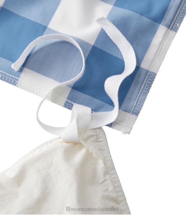 Bedding White/Vapor Gray H8XZ2730 280-Thread-Count Pima Percale Comforter Cover Collection Check Unisex L.L.Bean - Image 2