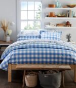 Bedding White/Vapor Gray H8XZ2730 280-Thread-Count Pima Percale Comforter Cover Collection Check Unisex L.L.Bean - Image 5