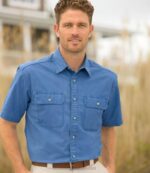 Clothing Bay Leaf H8XZ6629 Sunwashed Canvas Shirt Men L.L.Bean - Image 6