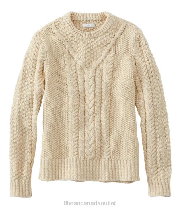 Clothing Beige H8XZ644 Signature Cotton Fisherman Sweater Women L.L.Bean - Image 1