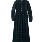 Clothing Black Watch H8XZ3336 Scotch Plaid Flannel Nightgown Women L.L.Bean