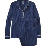 Clothing Bright Navy H8XZ4856 Super-Soft Shrink-Free Pajama Set Women L.L.Bean