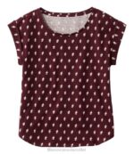 Clothing Burgundy Floral H8XZ4612 Signature Rangeley Cotton Tee Women L.L.Bean