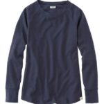 Clothing Carbon Navy H8XZ5934 Unshrinkable Mini-Waffle Tee Women L.L.Bean