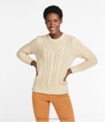 Clothing Charcoal Heather H8XZ3474 Signature Cotton Fisherman Sweater Women L.L.Bean - Image 2