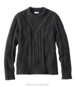 Clothing Charcoal Heather H8XZ3474 Signature Cotton Fisherman Sweater Women L.L.Bean