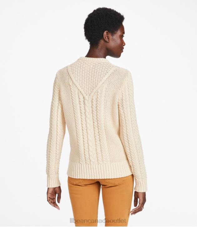 Clothing Charcoal Heather H8XZ3474 Signature Cotton Fisherman Sweater Women L.L.Bean - Image 3