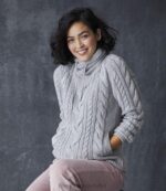 Clothing Charcoal Heather H8XZ4920 Mixed-Cable Sweater Women L.L.Bean x Double L - Image 5