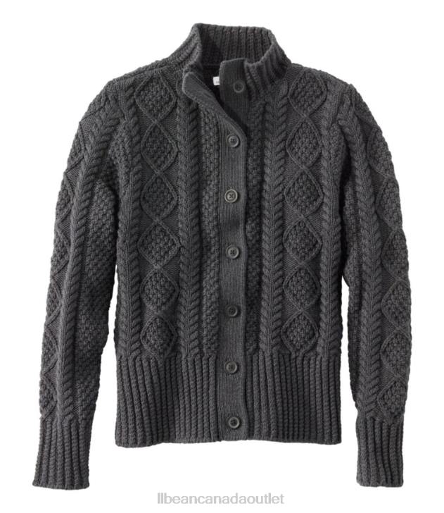 Clothing Charcoal Heather H8XZ5936 Signature Cotton Fisherman Sweater Women L.L.Bean - Image 1