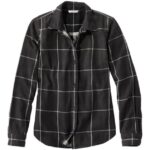 Clothing Classic Black H8XZ3065 Signature Cotton Double-Weave Shirt Women L.L.Bean x Double L