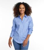 Clothing Classic Navy Wild Daisies H8XZ6438 Wrinkle-Free Pinpoint Oxford Shirt Women L.L.Bean - Image 2