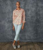 Clothing Classic Navy Wild Daisies H8XZ6438 Wrinkle-Free Pinpoint Oxford Shirt Women L.L.Bean - Image 4