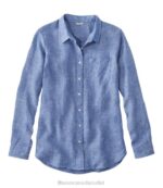 Clothing Cool Blue H8XZ2982 Premium Washable Linen Shirt Women L.L.Bean