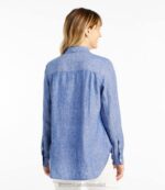 Clothing Cool Blue H8XZ2982 Premium Washable Linen Shirt Women L.L.Bean - Image 3