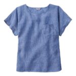 Clothing Cool Blue H8XZ3124 Premium Washable Linen Shirt Women L.L.Bean
