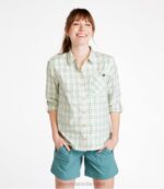 Clothing Cool Sea Blue Plaid H8XZ5838 Everyday SunSmart Woven Shirt Long-Sleeve Women L.L.Bean - Image 2