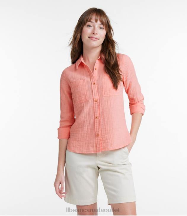 Clothing Coral Quartz H8XZ80 Cloud Gauze Shirt Women L.L.Bean - Image 2