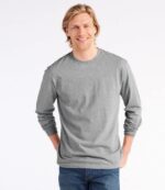 Clothing Dark Breton Red H8XZ62 Carefree Unshrinkable Tee Men L.L.Bean - Image 2