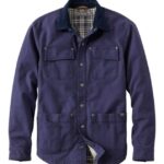 Clothing Darkest Navy H8XZ3515 Signature Lined Canvas Shirt Jac Men L.L.Bean