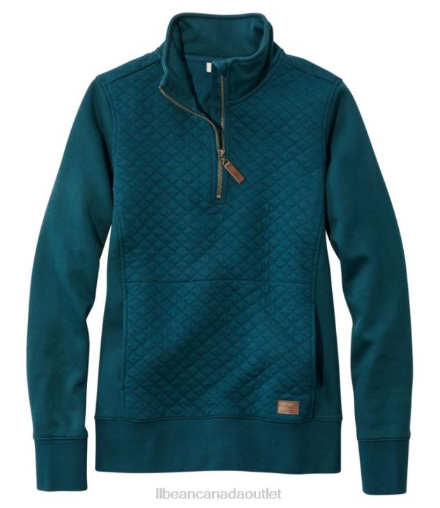 clothing_deep_admiral_blue_h8xz2964_quilted_quarter_zip_pullover_women_l_l_bean.jpg Clothing Deep Admiral Blue H8XZ2964 Quilted Quarter-Zip Pullover Women L.L.Bean - Image 1