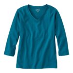 Clothing Deep Turquoise H8XZ6390 V-Neck Women L.L.Bean