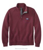 Clothing Deep Wine H8XZ6560 Quilted Sweatshirt Men L.L.Bean