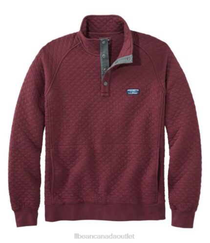 Clothing Deep Wine H8XZ6560 Quilted Sweatshirt Men L.L.Bean