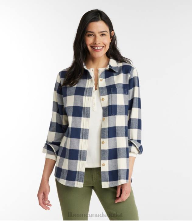 Clothing Faded Orange H8XZ3069 Soft-Brushed Flannel Shirt Women L.L.Bean - Image 2