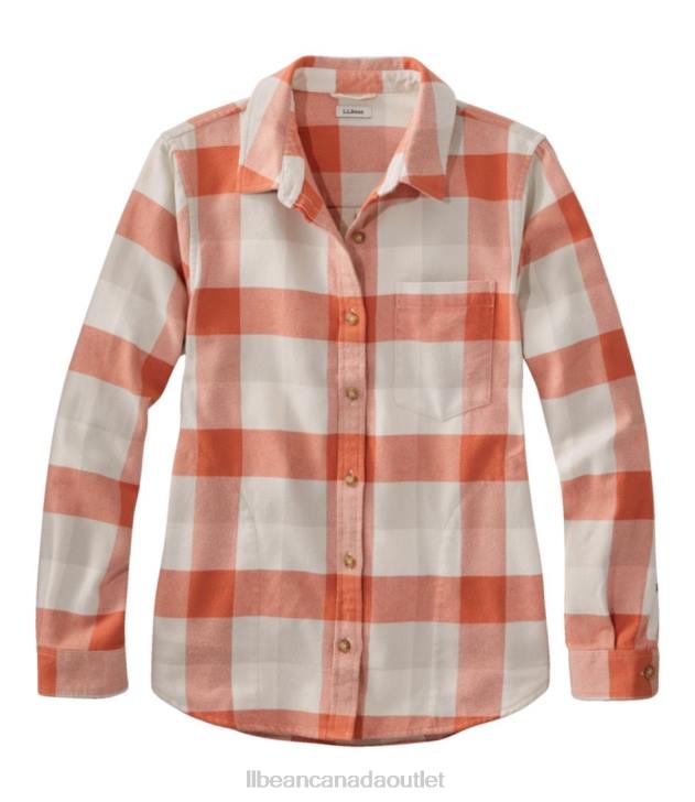 clothing_faded_orange_h8xz3069_soft_brushed_flannel_shirt_women_l_l_bean.jpg Clothing Faded Orange H8XZ3069 Soft-Brushed Flannel Shirt Women L.L.Bean - Image 1