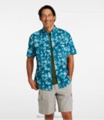 Clothing Fair Aqua Fish Print H8XZ3251 Tropicwear Shirt Men L.L.Bean - Image 2