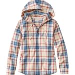 Clothing Freeport Cream H8XZ6409 Scotch Plaid Flannel Shirt Women L.L.Bean