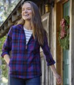 Clothing Gray Stewart Tartan H8XZ6881 Scotch Plaid Flannel Shirt Women L.L.Bean - Image 6