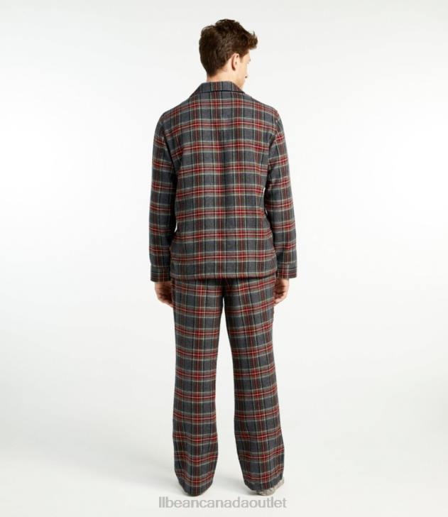 Clothing Grey Stewart H8XZ6969 Scotch Plaid Flannel Pajamas Men L.L.Bean - Image 3