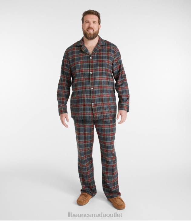Clothing Grey Stewart H8XZ6969 Scotch Plaid Flannel Pajamas Men L.L.Bean - Image 4