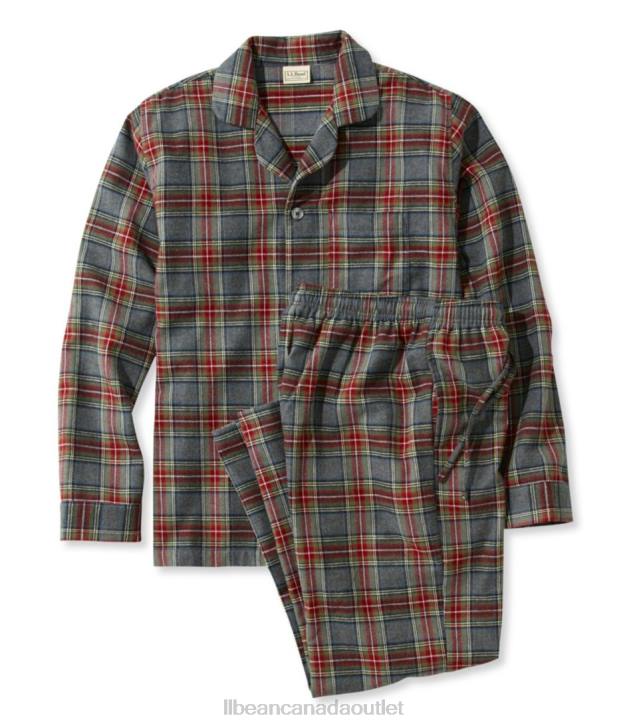 clothing_grey_stewart_h8xz6969_scotch_plaid_flannel_pajamas_men_l_l_bean.jpg Clothing Grey Stewart H8XZ6969 Scotch Plaid Flannel Pajamas Men L.L.Bean - Image 1