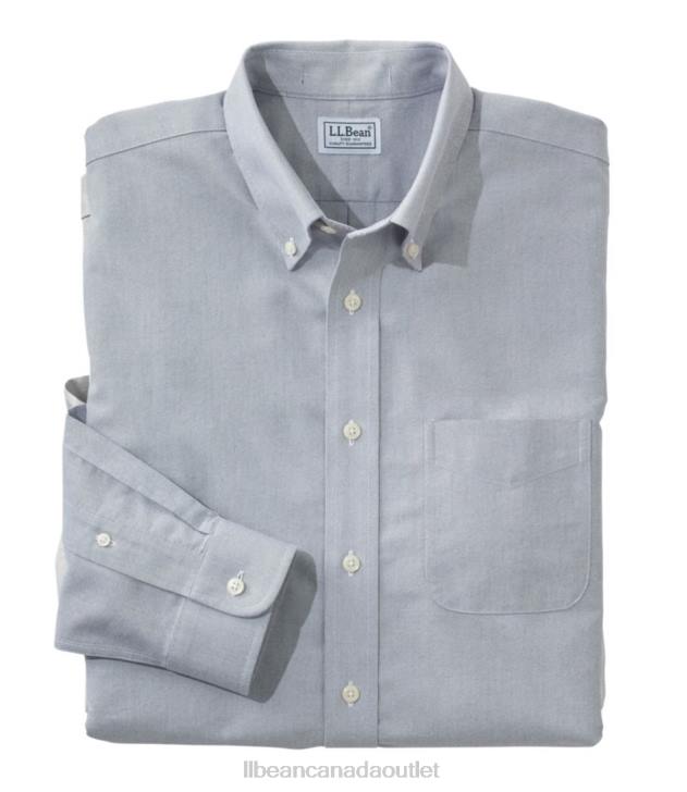 Clothing Gunmetal Gray H8XZ6632 Wrinkle-Free Classic Oxford Cloth Shirt Men L.L.Bean - Image 1