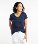 Clothing Lake H8XZ5647 Pima Cotton Shaped V-Neck Women L.L.Bean - Image 2