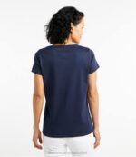 Clothing Lake H8XZ5647 Pima Cotton Shaped V-Neck Women L.L.Bean - Image 3