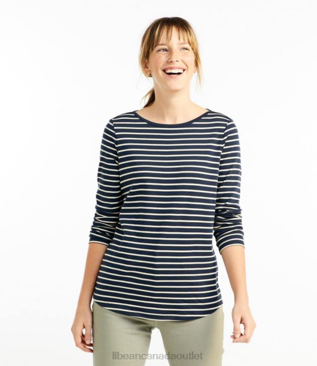 Clothing Larkspur/Sailcloth H8XZ6408 Pima Cotton Shaped Tee Women L.L.Bean - Image 2
